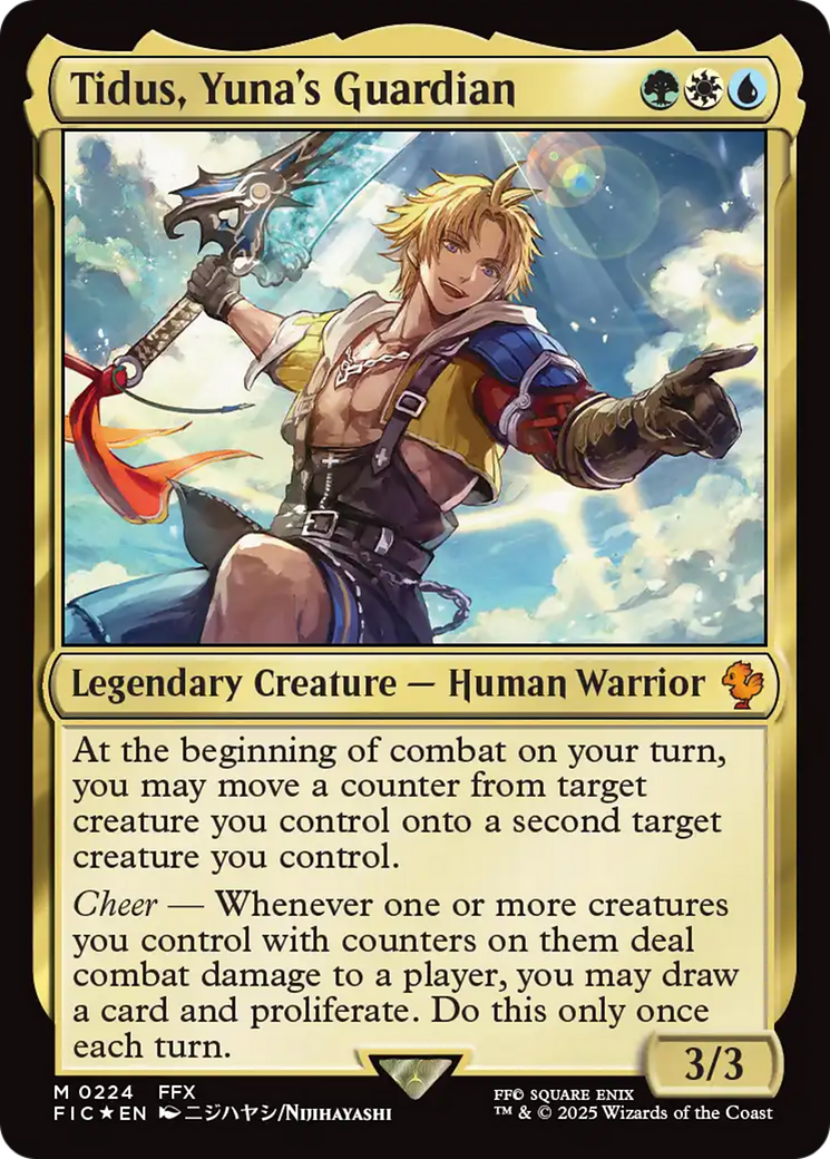 Tidus, Yuna's Guardian (Surge Foil) (FIC-224) [Commander: FINAL FANTASY] Foil MTG Single Wizards of the Coast