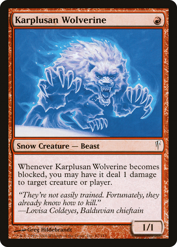 Karplusan Wolverine (CSP-087) [Coldsnap] MTG Single Wizards of the Coast