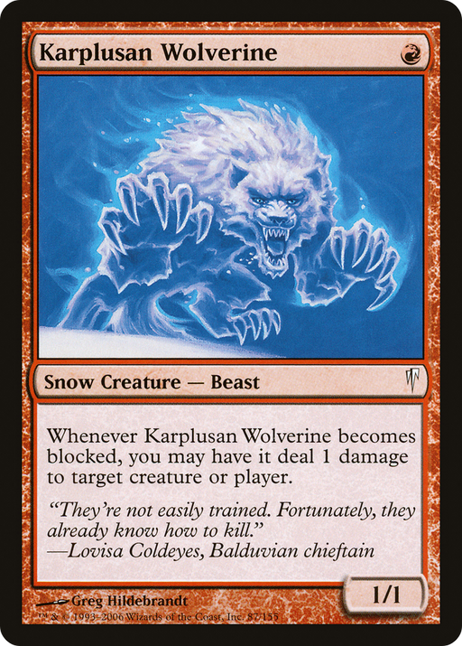 Karplusan Wolverine (CSP-087) [Coldsnap] MTG Single Wizards of the Coast
