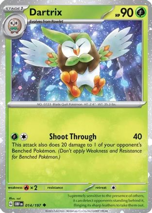 Dartrix - 014/197 (Cosmos Holo) Holofoil [Misc: Cards & Products] Pokemon Single Pokémon