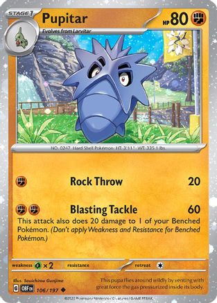 Pupitar - 106/197 (Cosmos Holo) Holofoil [Misc: Cards & Products] Pokemon Single Pokémon