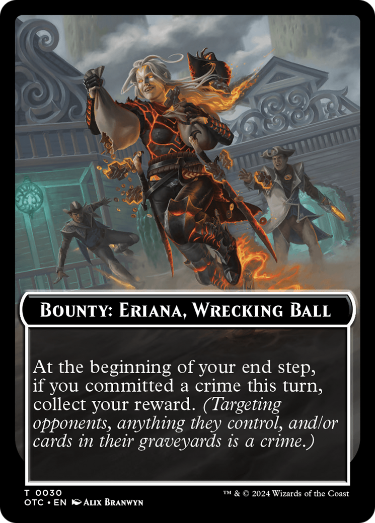 Bounty: Eriana, Wrecking Ball // Bounty Rules Double-Sided Token [Tokens] Outlaws of Thunder Junction Commander Tokens MTG Single Magic: The Gathering