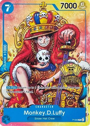 Monkey.D.Luffy (2nd Anniversary Stamped Promo) (P-043) [One Piece Promotion Cards] One Piece Single Bandai