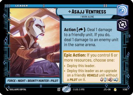 Asajj Ventress - I Work Alone (001/257) [Jump to Lightspeed] Star Wars: Unlimited Single Disney