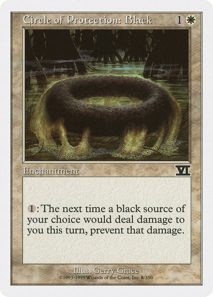 Circle of Protection: Black (6ED-008) [Classic Sixth Edition] MTG Single Wizards of the Coast