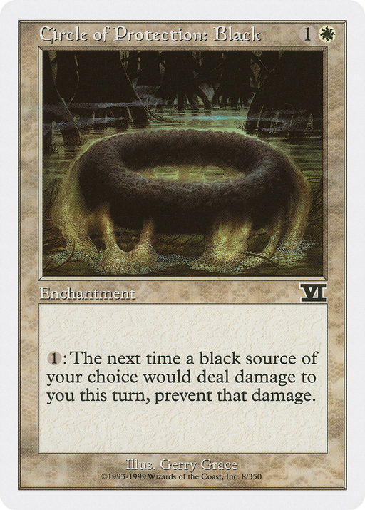 Circle of Protection: Black (6ED-008) [Classic Sixth Edition] MTG Single Wizards of the Coast