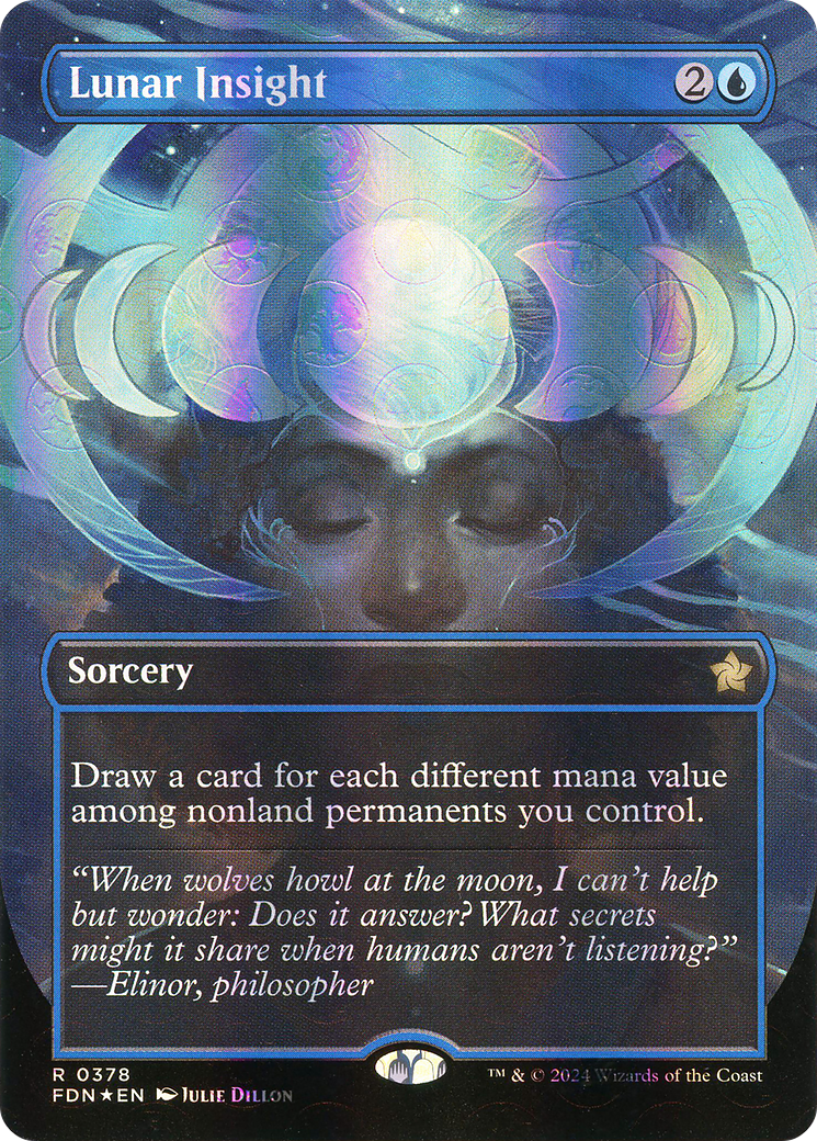 Lunar Insight (Mana Foil) (FDN-378) [Foundations] (Borderless) Foil MTG Single Wizards of the Coast