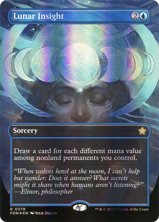 Lunar Insight (Mana Foil) (FDN-378) [Foundations] (Borderless) Foil MTG Single Wizards of the Coast
