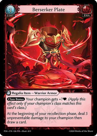 Berserker Plate (126) [Promotional Cards] Foil Grand Archive Single Weebs of the Shore