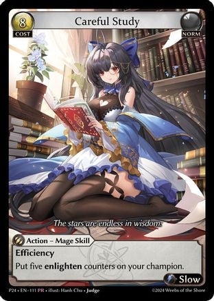 Careful Study (111) [Promotional Cards] Foil Grand Archive Single Weebs of the Shore
