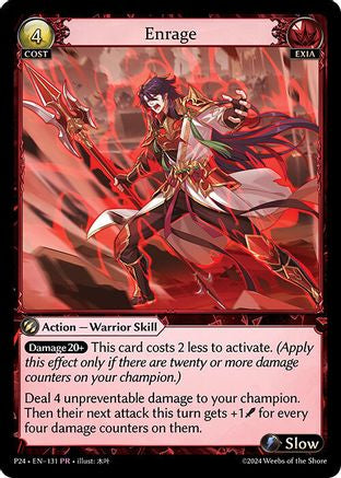 Enrage (131) [Promotional Cards] Foil Grand Archive Single Weebs of the Shore