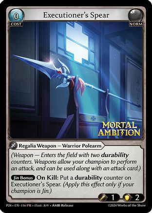 Executioner's Spear (116) [Promotional Cards] Foil Grand Archive Single Weebs of the Shore