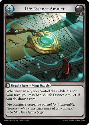 Life Essence Amulet (135) (135) [Promotional Cards] Foil Grand Archive Single Weebs of the Shore