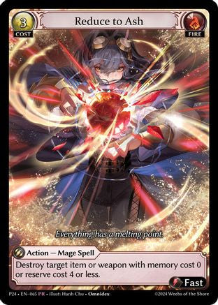 Reduce to Ash (063) [Promotional Cards] Foil Grand Archive Single Weebs of the Shore