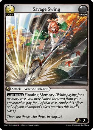 Savage Swing (140) [Promotional Cards] Foil Grand Archive Single Weebs of the Shore