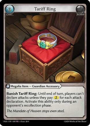 Tariff Ring (149) [Promotional Cards] Foil Grand Archive Single Weebs of the Shore