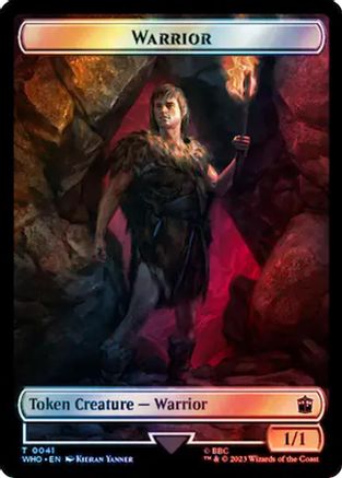 Warrior // Beast (0049) Double-Sided Token (Surge Foil) (-41 // 49) [Universes Beyond: Doctor Who] MTG Single Wizards of the Coast