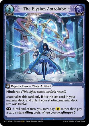 The Elysian Astrolabe (039) [Alchemical Revolution Alter Edition] Grand Archive Single Weebs of the Shore