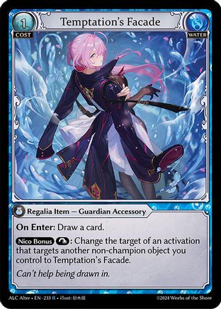 Temptation's Facade (233) [Alchemical Revolution Alter Edition] Foil Grand Archive Single Weebs of the Shore
