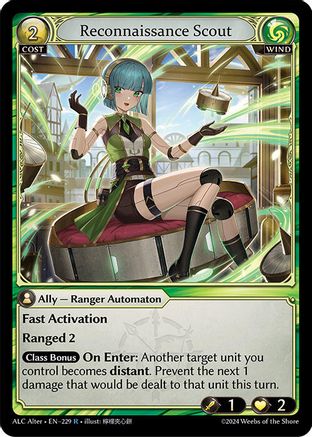 Reconnaissance Scout (229) [Alchemical Revolution Alter Edition] Grand Archive Single Weebs of the Shore