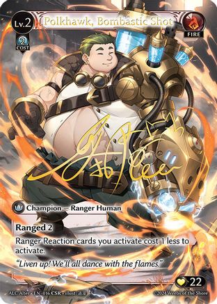 Polkhawk, Bombastic Shot (CSR) (016) [Alchemical Revolution Alter Edition] Foil Grand Archive Single Weebs of the Shore