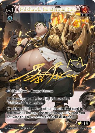 Polkhawk, Boisterous Riot (CSR) (228) [Alchemical Revolution Alter Edition] Foil Grand Archive Single Weebs of the Shore