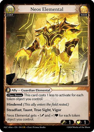 Neos Elemental (194) [Alchemical Revolution Alter Edition] Grand Archive Single Weebs of the Shore