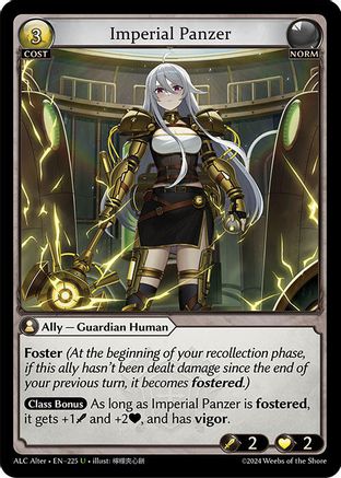 Imperial Panzer (225) [Alchemical Revolution Alter Edition] Foil Grand Archive Single Weebs of the Shore
