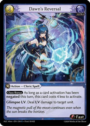Dawn's Reversal (218) [Alchemical Revolution Alter Edition] Foil Grand Archive Single Weebs of the Shore