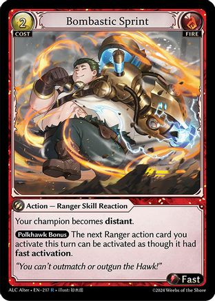 Bombastic Sprint (217) [Alchemical Revolution Alter Edition] Foil Grand Archive Single Weebs of the Shore