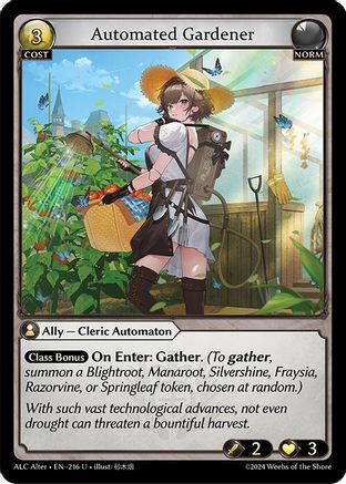 Automated Gardener (216) [Alchemical Revolution Alter Edition] Grand Archive Single Weebs of the Shore