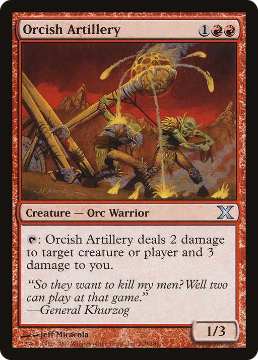 Orcish Artillery (10E-220) [Tenth Edition] Foil MTG Single Wizards of the Coast