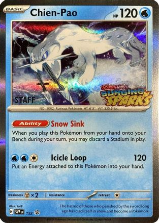 Chien-Pao - 152 (Staff) (152) Holofoil [Promos: SV Promo Cards] Pokemon Single Pokémon