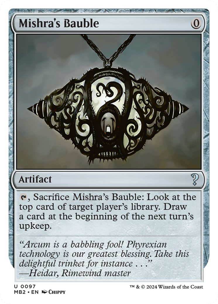 Mishra's Bauble (White Border) (MB2-097) [Mystery Booster] Mystery Booster 2 MTG Single Wizards of the Coast
