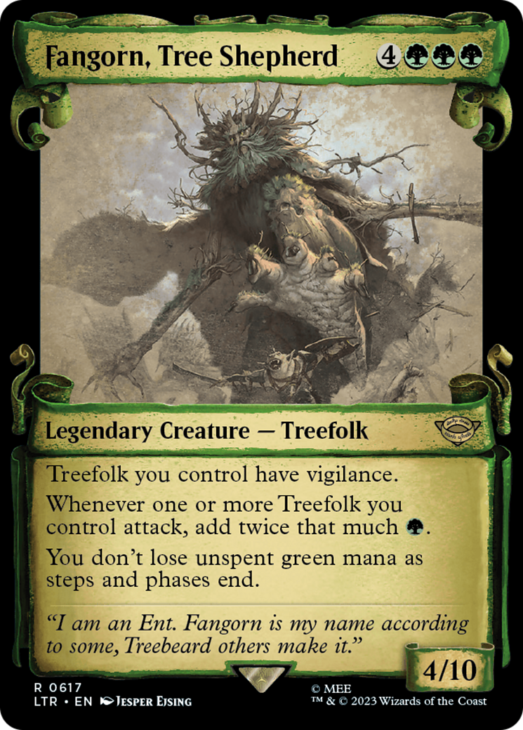 Fangorn, Tree Shepherd (Showcase Scrolls) (LTR-617) [The Lord of the Rings: Tales of Middle-earth] (Showcase) Foil MTG Single Wizards of the Coast