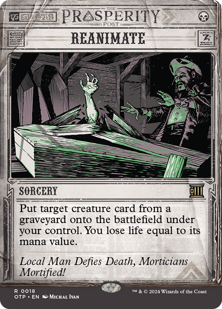 Reanimate (OTP-018) [Breaking News] (Showcase) (Borderless) Foil MTG Single Wizards of the Coast