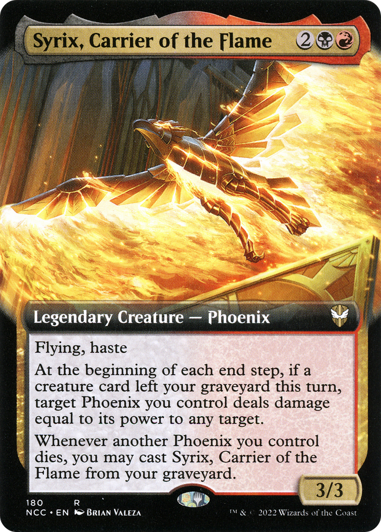 Syrix, Carrier of the Flame (NCC-180) [New Capenna Commander] (Extended Art) MTG Single Wizards of the Coast
