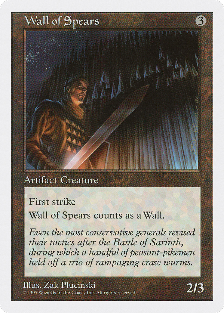 Wall of Spears (5ED-407) [Fifth Edition] MTG Single Wizards of the Coast