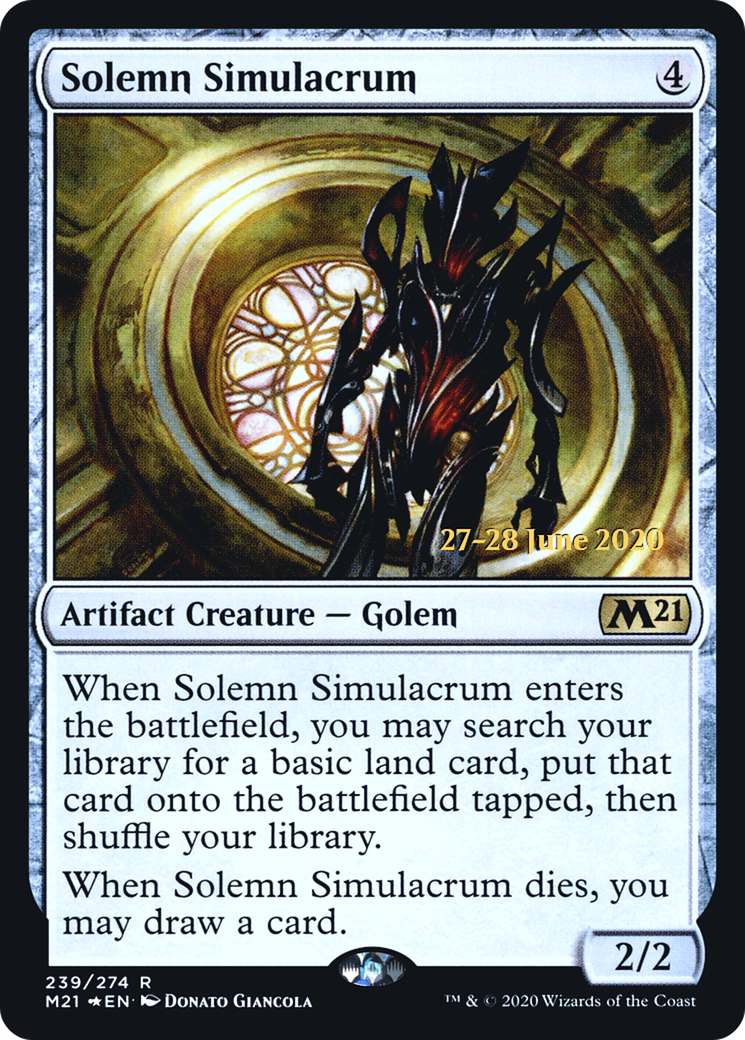 Solemn Simulacrum (PRE-239) [Core Set 2021 Promos] Foil MTG Single Wizards of the Coast
