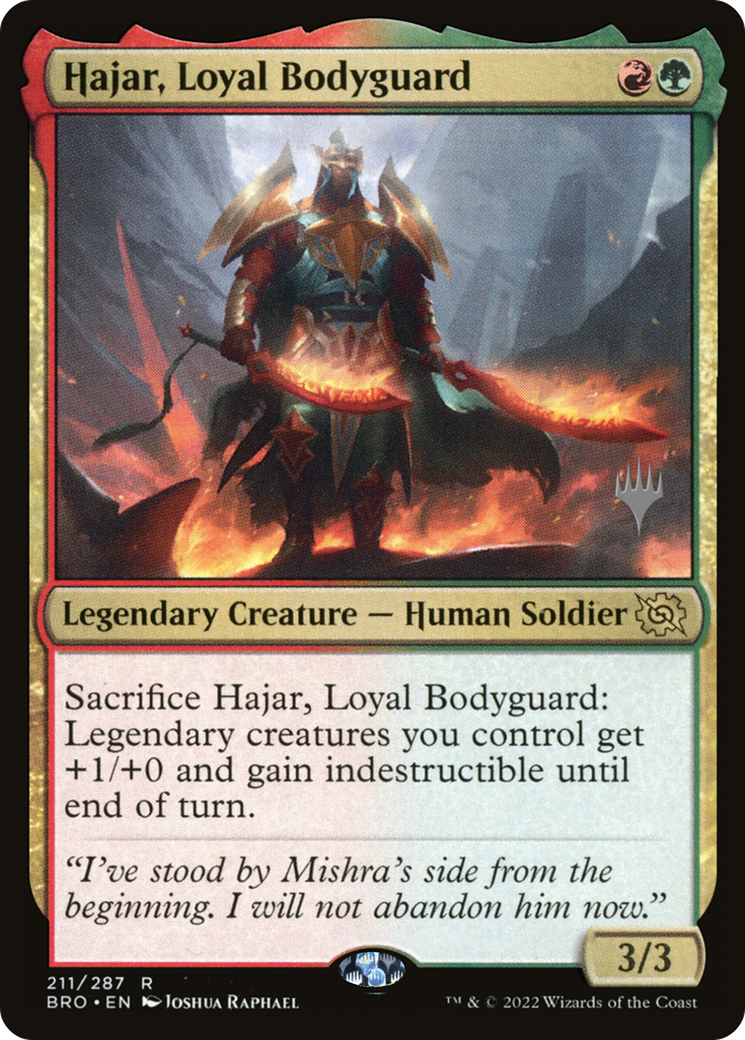 Hajar, Loyal Bodyguard (PPBRO-211P) [The Brothers' War Promos] MTG Single Wizards of the Coast