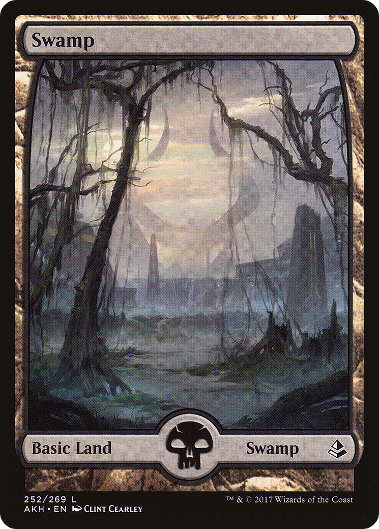 Swamp (252) - Full Art (AKH-252) [Amonkhet] Foil MTG Single Wizards of the Coast