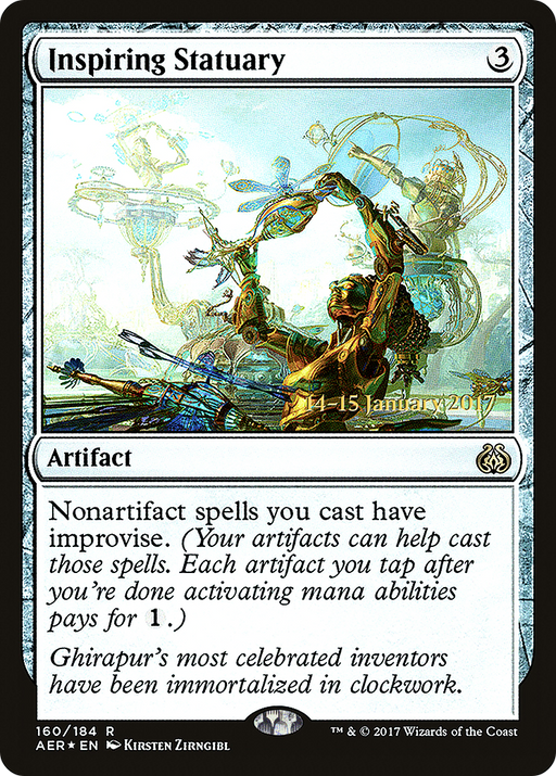 Inspiring Statuary (PRE-160) [Aether Revolt Promos] Foil MTG Single Wizards of the Coast