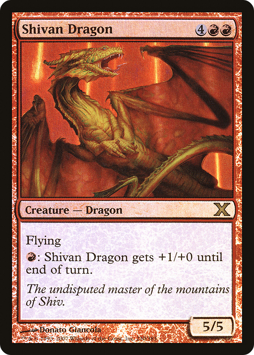 Shivan Dragon (10E-230★) [Tenth Edition] Foil MTG Single Wizards of the Coast