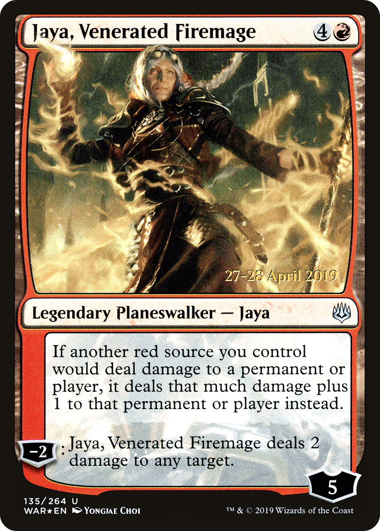 Jaya, Venerated Firemage (PRE-135) [War of the Spark Promos] Foil MTG Single Wizards of the Coast
