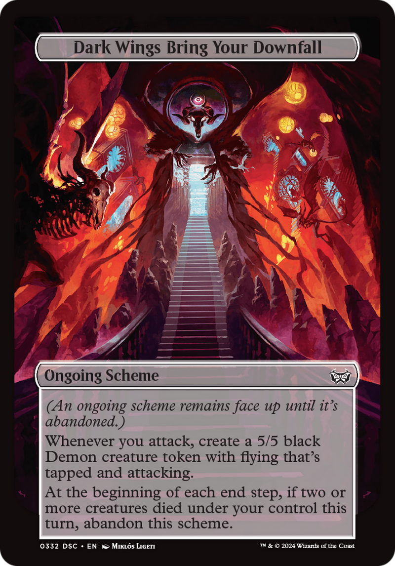 Dark Wings Bring Your Downfall (Full Art) (A:DSC-332) [Duskmourn: House of Horror Commander] MTG Single Wizards of the Coast