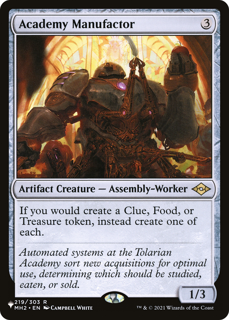 Academy Manufactor (LIST-219/303) [Mystery Booster] The List MTG Single Wizards of the Coast