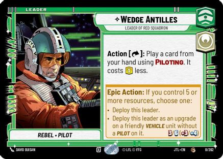 Wedge Antilles - Leader of Red Squadron (008/262) [Jump to Lightspeed] Star Wars: Unlimited Single Disney