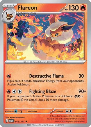 Flareon (13) Reverse Holofoil [SV: Prismatic Evolutions] Pokemon Single Pokémon
