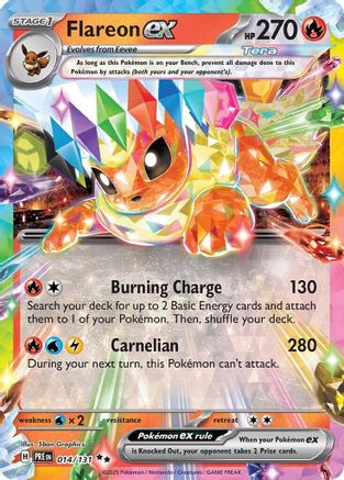 Flareon ex - 014/131 Holofoil [SV: Prismatic Evolutions] Pokemon Single Pokémon