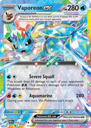 Vaporeon ex - 023/131 Holofoil [SV: Prismatic Evolutions] Pokemon Single Pokémon